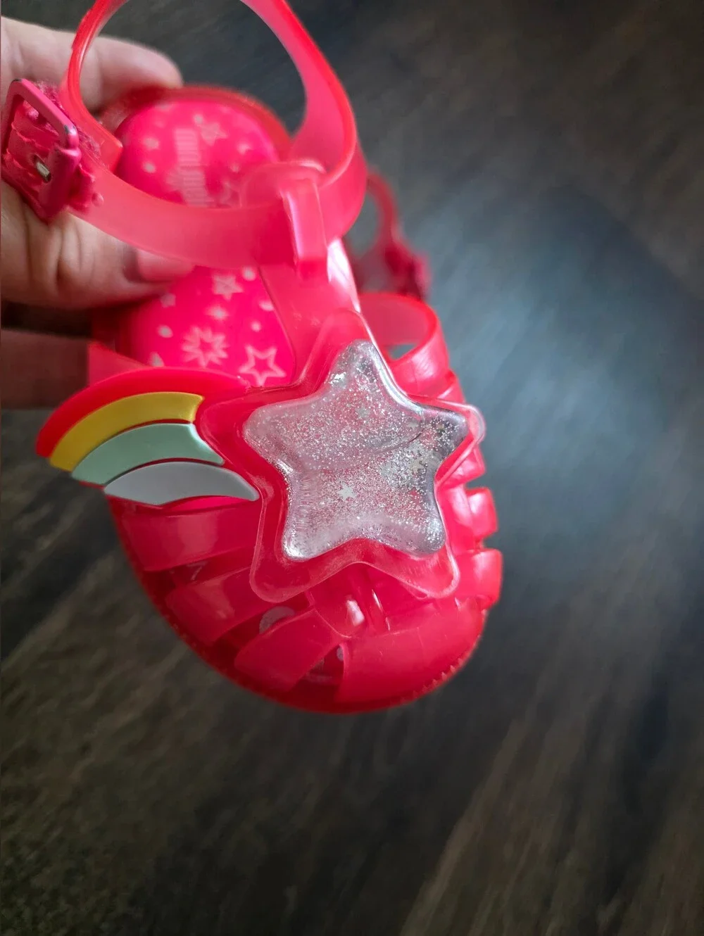 Mini Melissa Possession II pink rainbow & star jelly sandals